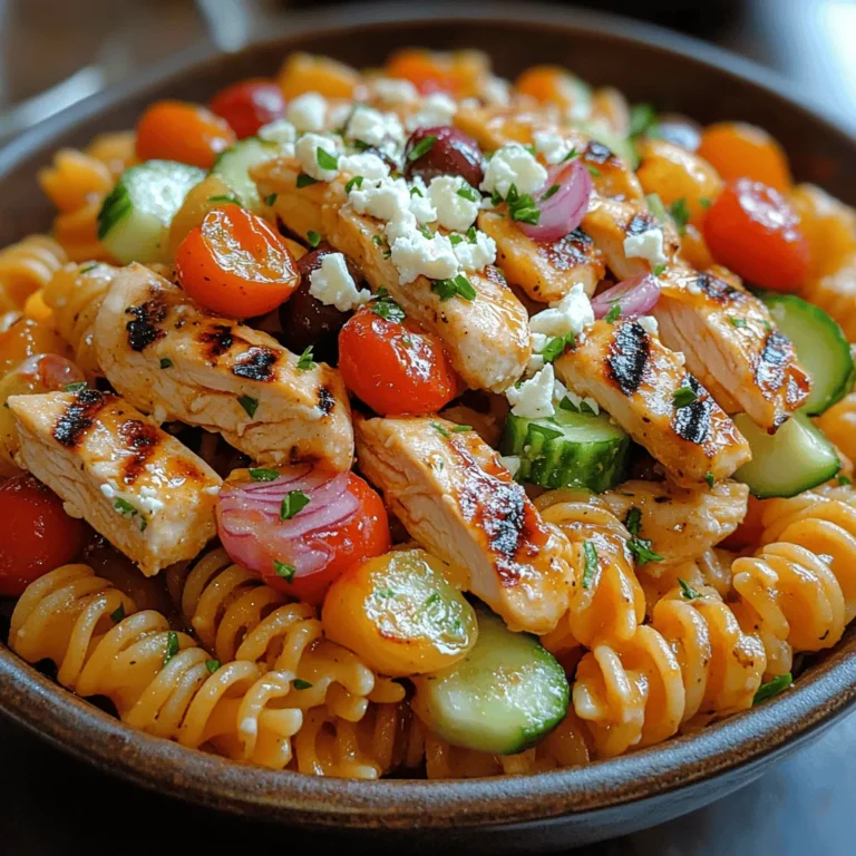 In the realm of culinary delights, few cuisines can match the vibrancy and healthfulness of Mediterranean fare. Among the many offerings, the Mediterranean Bliss Grilled Chicken Greek Pasta Salad stands out as a beacon of flavor and nutrition. This dish harmoniously marries tender grilled chicken with a medley of fresh vegetables and hearty pasta, all elevated by a zesty balsamic vinaigrette. Perfectly suited for a light lunch, a satisfying dinner, or even as a show-stopping contribution to a potluck, this salad not only tantalizes the taste buds but also nourishes the body.