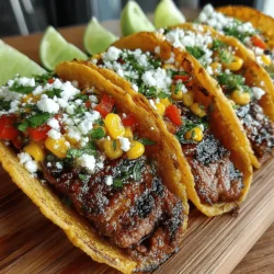Steak tacos have long been a favorite in the realm of Mexican cuisine, captivating taste buds with their tender meat and the explosion of flavors in every bite. The allure of these tacos lies not only in the savory steak but also in the ability to customize them with vibrant toppings and salsas. One such delightful twist on the traditional recipe is the addition of zesty corn salsa, which elevates the dish with a fresh, crunchy contrast to the rich, juicy steak. This combination makes for an unforgettable meal that is perfect for gatherings, weeknight dinners, or simply indulging in comfort food.