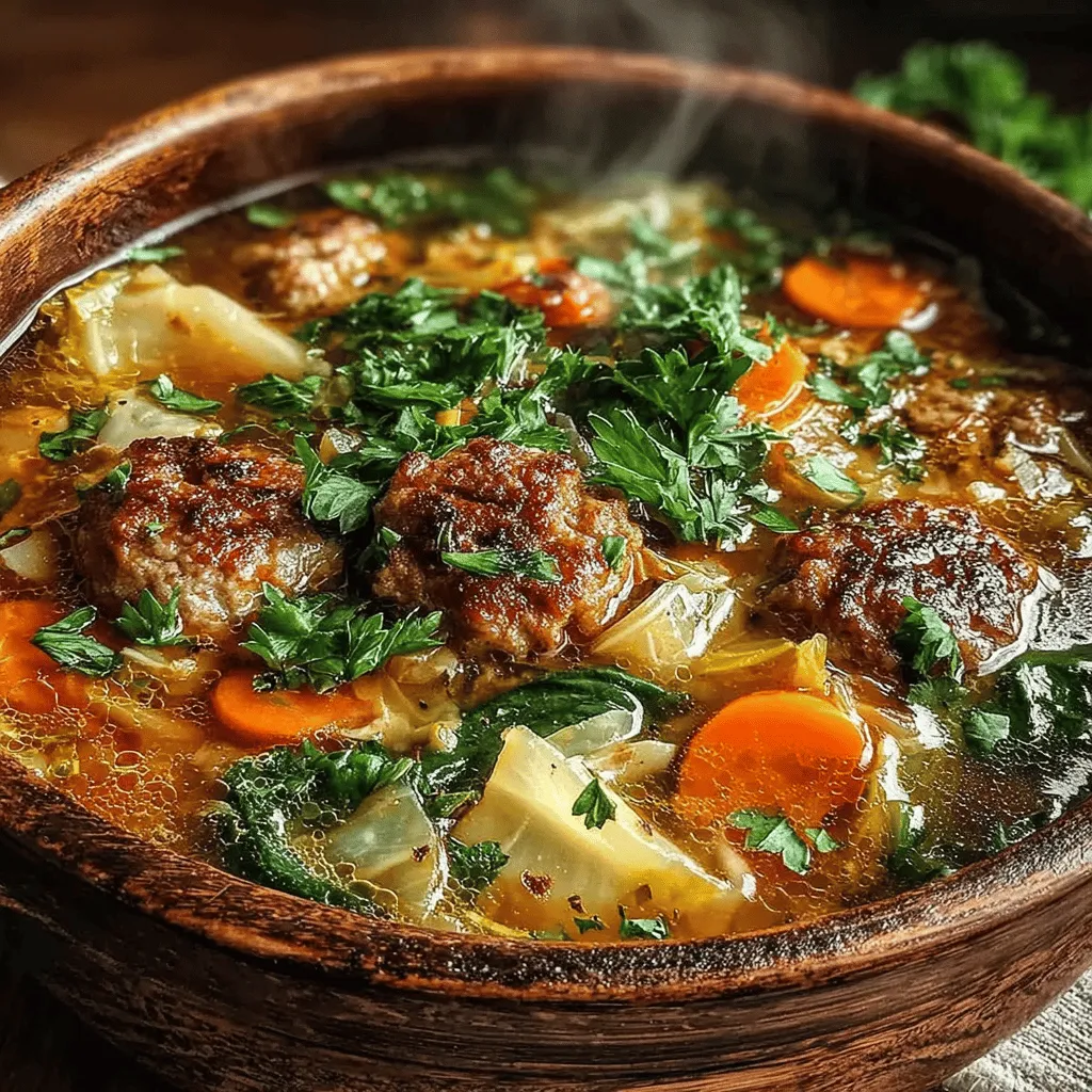 To prepare this Hearty Sausage White Bean Cabbage Stew, you’ll need some simple yet flavorful ingredients. Here’s what you’ll gather from your kitchen: