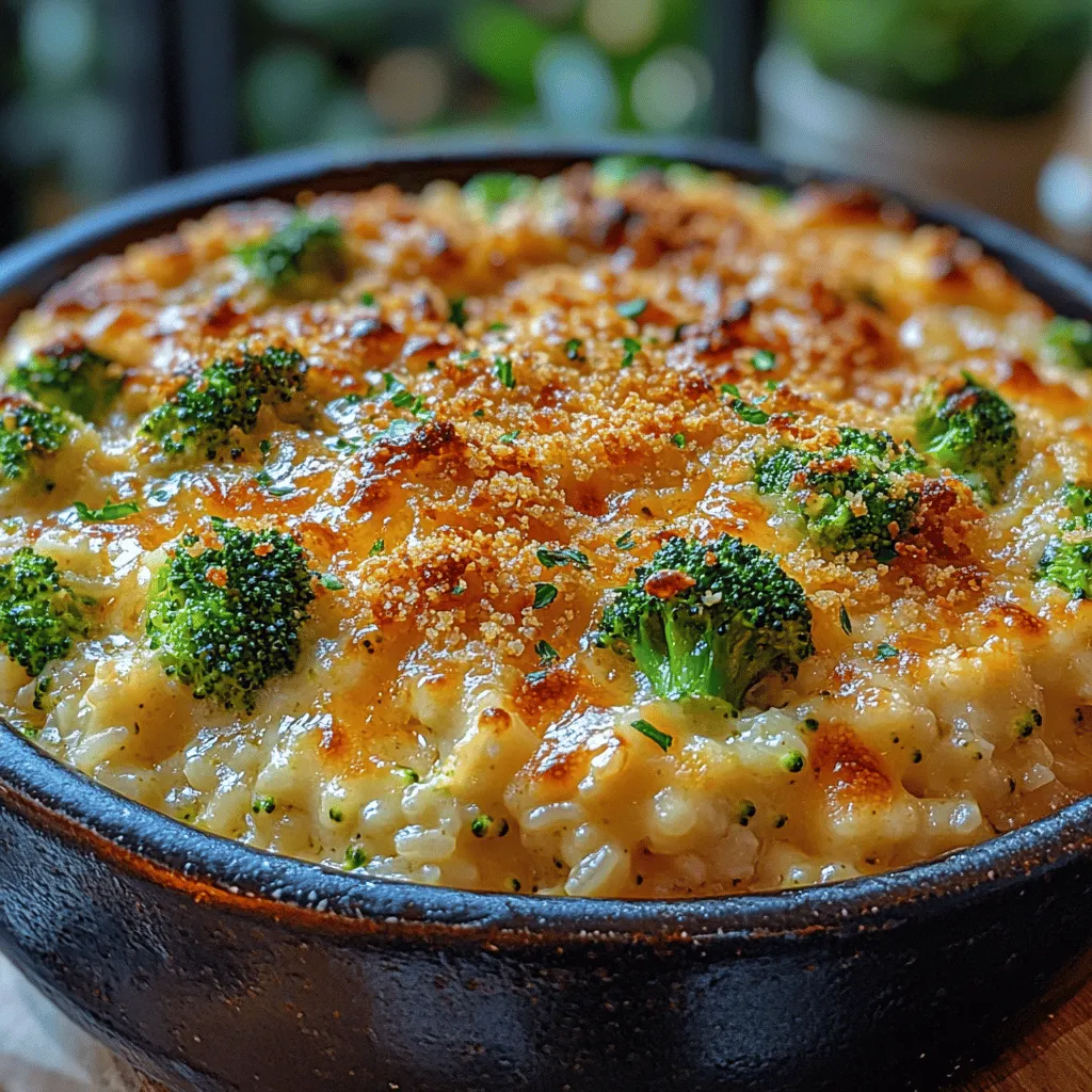 If you're on the lookout for a comforting yet nutritious dish that brings together the delightful flavors of cheese and the wholesome goodness of broccoli, look no further than the Creamy Broccoli Rice Bake. This recipe is a harmonious blend of creamy textures and cheesy goodness, making it a hit for both adults and children alike. Whether you’re serving it as a hearty main course or a satisfying side dish, this bake is bound to please the palate and nourish the body.