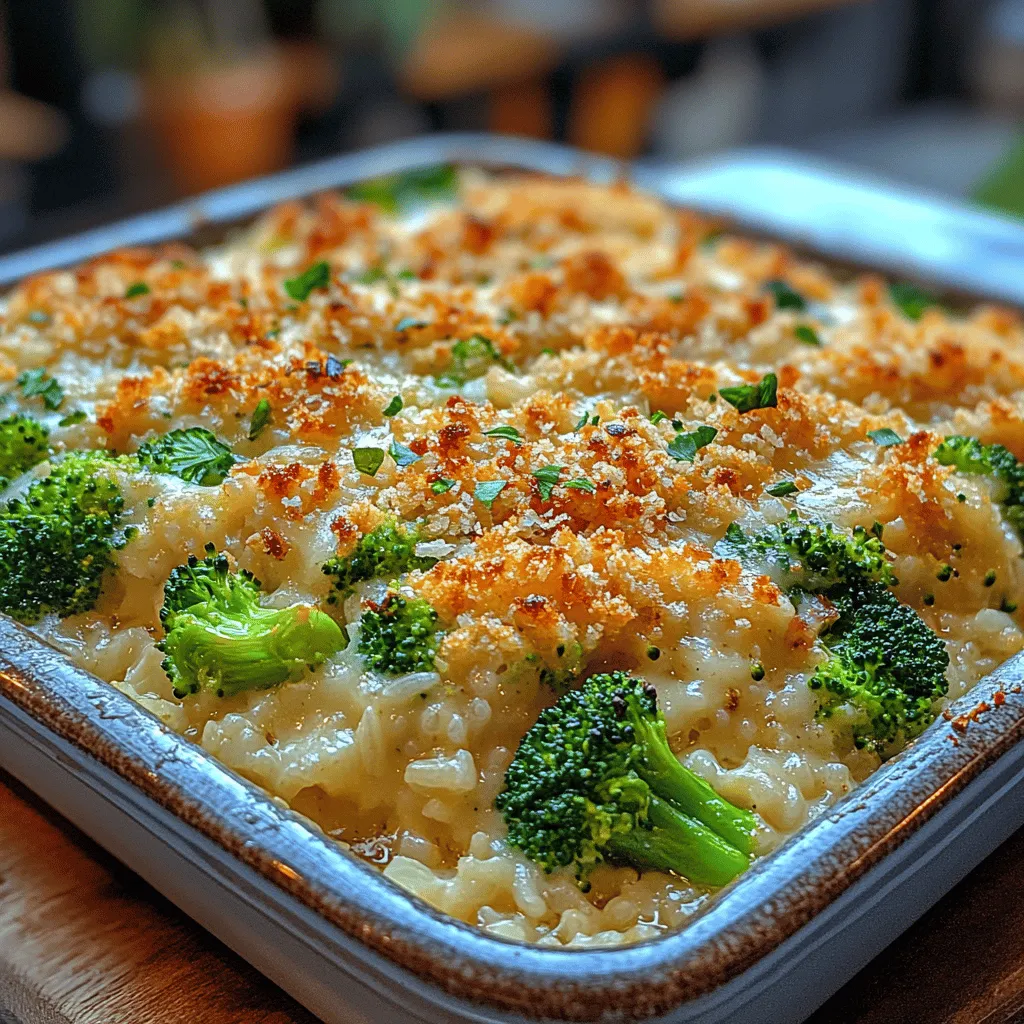 If you're on the lookout for a comforting yet nutritious dish that brings together the delightful flavors of cheese and the wholesome goodness of broccoli, look no further than the Creamy Broccoli Rice Bake. This recipe is a harmonious blend of creamy textures and cheesy goodness, making it a hit for both adults and children alike. Whether you’re serving it as a hearty main course or a satisfying side dish, this bake is bound to please the palate and nourish the body.