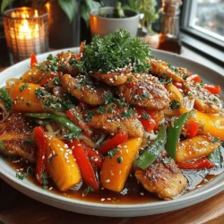 In the realm of quick and delicious meals, the Sweet Chili Peach Chicken Stir Fry stands out as a vibrant and flavorful option that brings together the delightful sweetness of peaches with the savory richness of chicken. This dish is not just a feast for the eyes but also a harmonious blend of textures and tastes that will tantalize your taste buds. With the perfect balance of sweet chili sauce and fresh ingredients, this stir fry captures the essence of summer while providing a satisfying meal that can be whipped up in mere minutes.