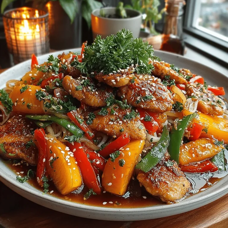 In the realm of quick and delicious meals, the Sweet Chili Peach Chicken Stir Fry stands out as a vibrant and flavorful option that brings together the delightful sweetness of peaches with the savory richness of chicken. This dish is not just a feast for the eyes but also a harmonious blend of textures and tastes that will tantalize your taste buds. With the perfect balance of sweet chili sauce and fresh ingredients, this stir fry captures the essence of summer while providing a satisfying meal that can be whipped up in mere minutes.