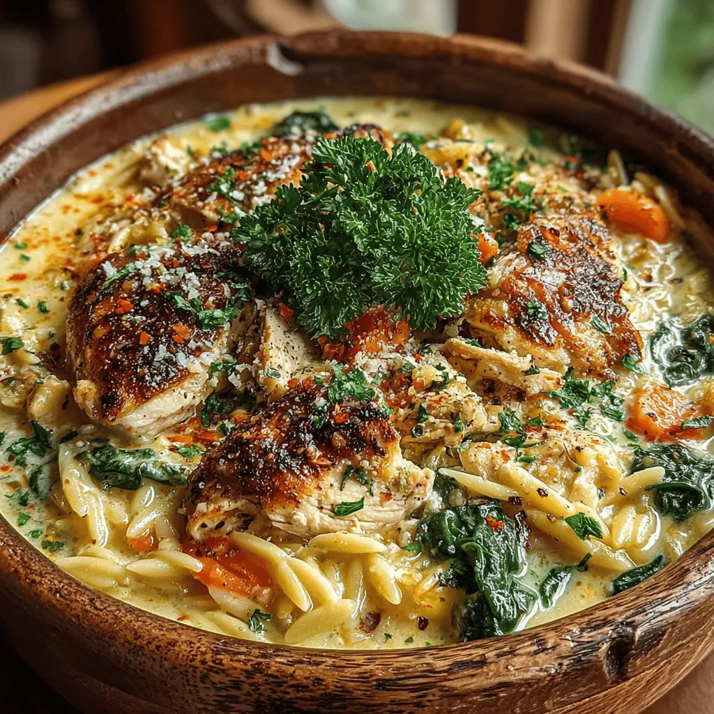 In the realm of comforting and hearty meals, few dishes can rival the allure of One-Pot Creamy Chicken and Spinach Orzo. This recipe presents a delightful combination of tender chicken, rich cream, and vibrant spinach, all enveloped in the delightful texture of orzo pasta. What makes this dish particularly appealing is not just its taste, but also the convenience it offers. With everything cooked in a single pot, this meal eliminates the need for multiple pans and minimizes cleanup, making it an ideal choice for busy weeknight dinners or leisurely weekend gatherings.