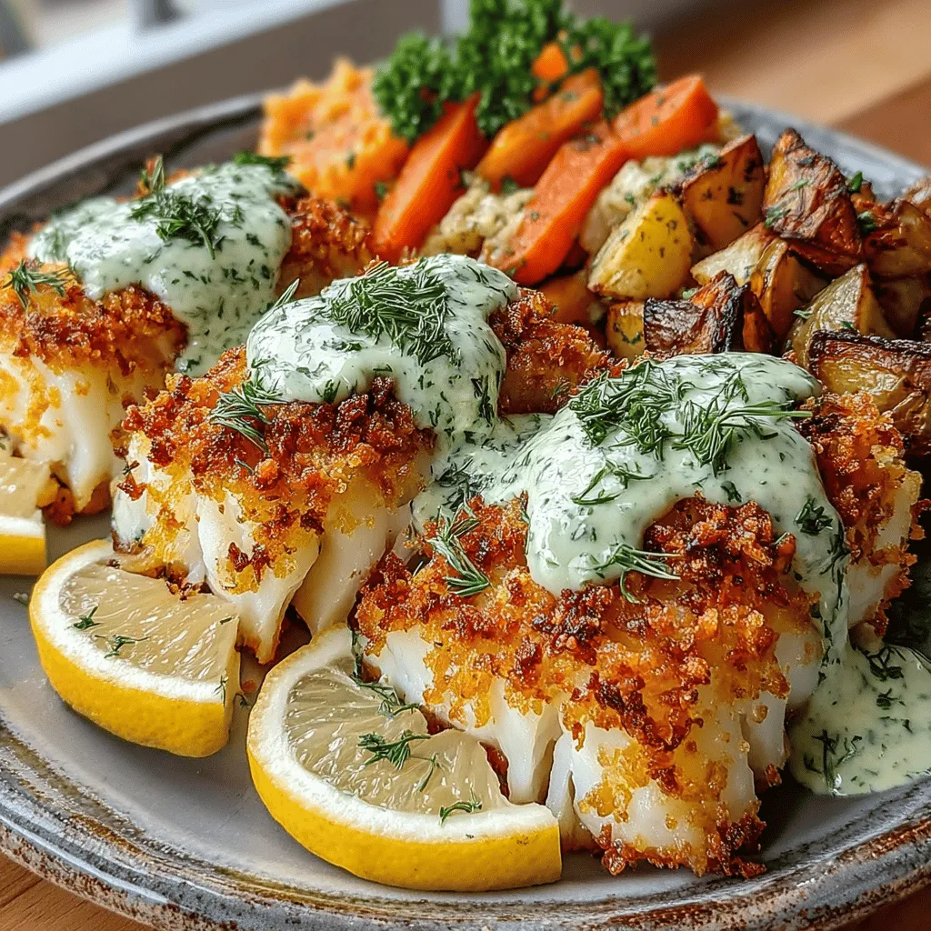 Crispy Panko-Crusted Cod with Dill Sauce is a delightful seafood dish that transforms the humble cod fillet into a gourmet experience. This recipe features a golden, crunchy panko crust that gives way to a tender, flaky interior, complemented by a fresh and zesty dill sauce. Not only is this dish visually appealing, but it also tantalizes the taste buds, making it an ideal choice for both weeknight dinners and special occasions. In this article, we will delve into the preparation process, explore the benefits of the ingredients, and discuss serving suggestions that will make your meal truly memorable.
