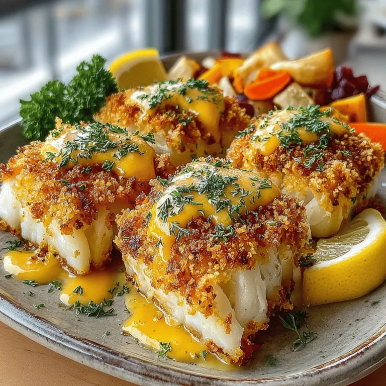 Crispy Panko-Crusted Cod with Dill Sauce is a delightful seafood dish that transforms the humble cod fillet into a gourmet experience. This recipe features a golden, crunchy panko crust that gives way to a tender, flaky interior, complemented by a fresh and zesty dill sauce. Not only is this dish visually appealing, but it also tantalizes the taste buds, making it an ideal choice for both weeknight dinners and special occasions. In this article, we will delve into the preparation process, explore the benefits of the ingredients, and discuss serving suggestions that will make your meal truly memorable.