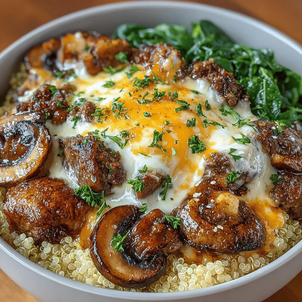 There's something undeniably heartwarming about a burger, isn't there? The juicy patty, the melty cheese, and all the toppings come together to create a flavor explosion that feels like a comforting hug. But what if I told you that you could enjoy all those delicious flavors in a healthy, nourishing bowl? That's exactly what this Savory Mushroom & Swiss Burger Bowl offers—a delightful blend of textures and tastes that will make you feel good inside and out.