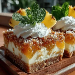 When we think of tropical flavors, images of sun-soaked beaches, swaying palm trees, and vibrant sunsets often come to mind. These flavors have a unique ability to transport us to exotic destinations, evoking memories of carefree vacations and warm, breezy days. Among the myriad of delightful tropical desserts, Tropical Paradise Pineapple Bars stand out as a refreshing treat that encapsulates the essence of summer in every bite. With a perfect balance of sweetness, creaminess, and a hint of tang, these bars are not just a dessert; they are an experience.