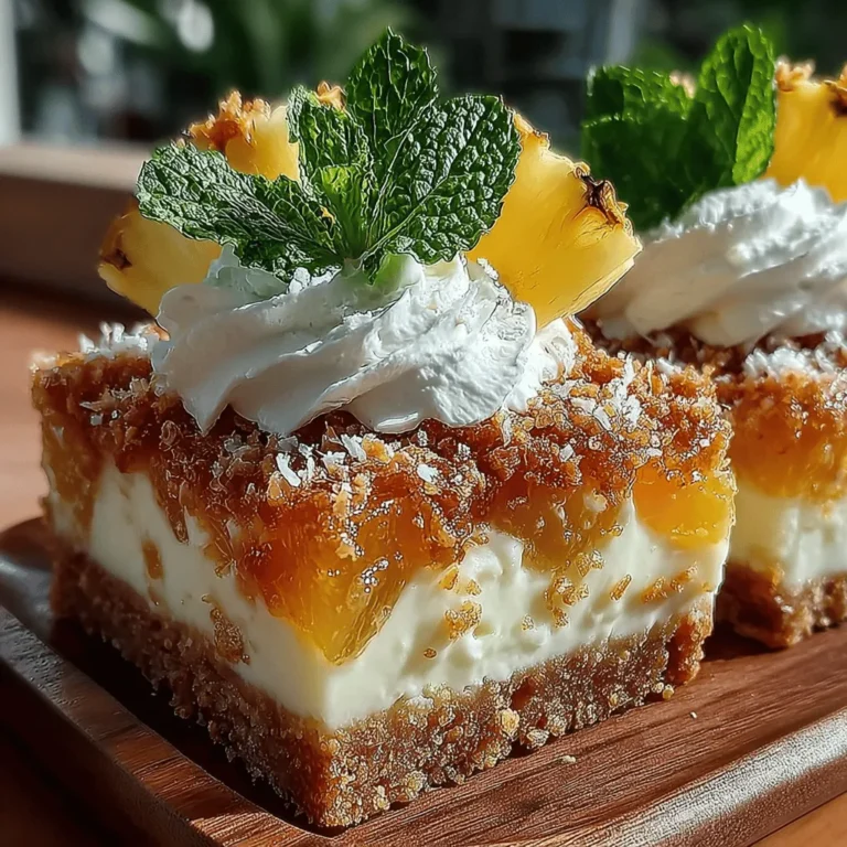 When we think of tropical flavors, images of sun-soaked beaches, swaying palm trees, and vibrant sunsets often come to mind. These flavors have a unique ability to transport us to exotic destinations, evoking memories of carefree vacations and warm, breezy days. Among the myriad of delightful tropical desserts, Tropical Paradise Pineapple Bars stand out as a refreshing treat that encapsulates the essence of summer in every bite. With a perfect balance of sweetness, creaminess, and a hint of tang, these bars are not just a dessert; they are an experience.