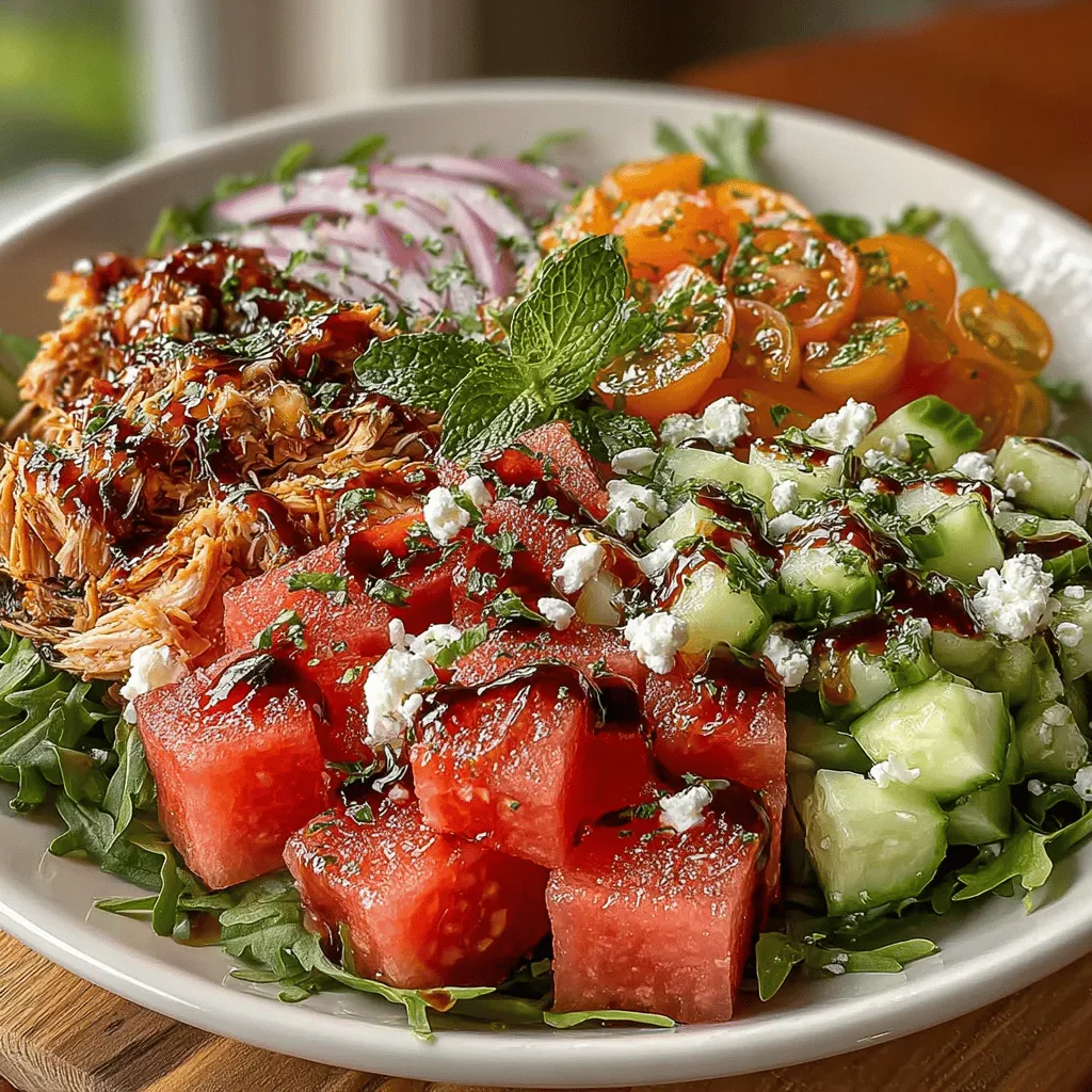 As the days grow longer and the temperatures rise, finding meals that are both satisfying and refreshing becomes a priority for many home cooks. The Refreshing Watermelon & Chicken Salad Bowl perfectly captures the essence of summer with its bright flavors and nourishing ingredients. This dish combines the juicy sweetness of watermelon with the savory goodness of grilled chicken, all while incorporating fresh herbs and vegetables for an explosion of taste and texture. Whether you’re hosting a backyard barbecue or simply looking to enjoy a light lunch, this salad bowl is an ideal option that celebrates the season.
