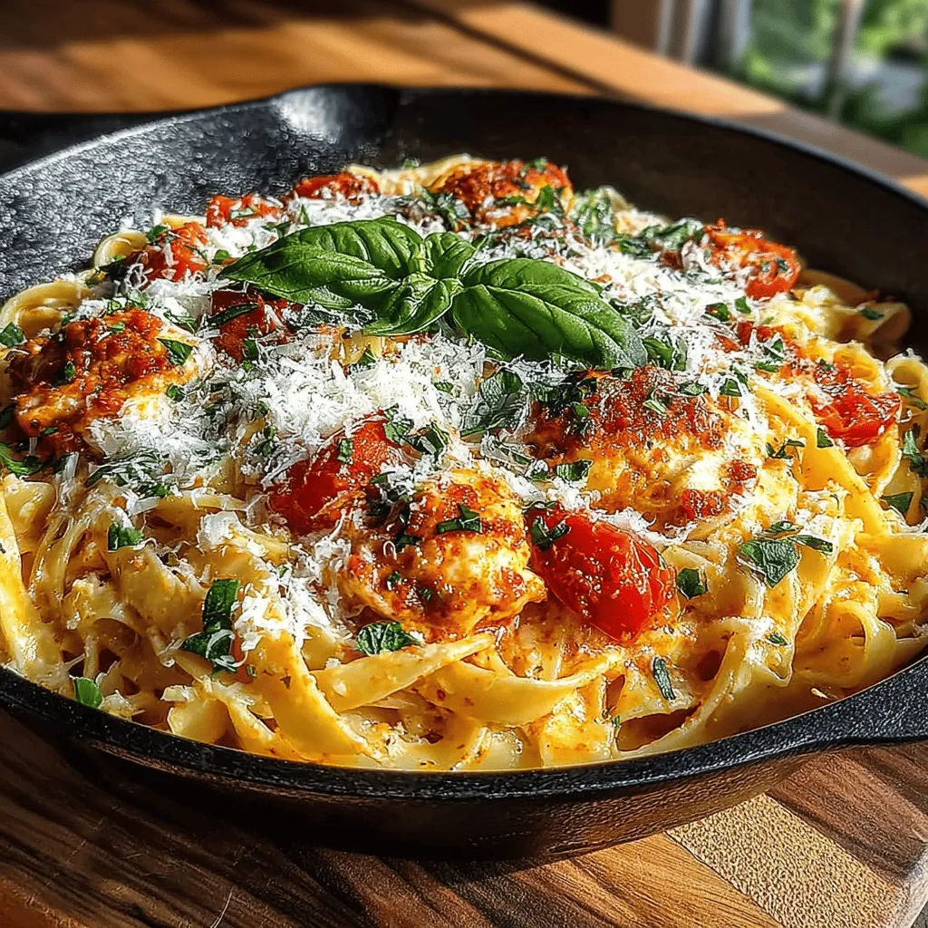 Creamy Tomato Basil Skillet Pasta is a delightful dish that marries the rich, creamy texture of a luscious sauce with the vibrant flavors of fresh basil and tangy tomatoes. This recipe is not just a meal; it is an experience that transforms everyday ingredients into a comforting and indulgent dish. Whether you're a busy professional looking to whip up something quick for dinner or a home cook wanting to impress family and friends at a gathering, this skillet pasta is the perfect solution. Its ease of preparation makes it an ideal recipe for weeknight dinners, while its deliciousness ensures that it will be a hit at any table.