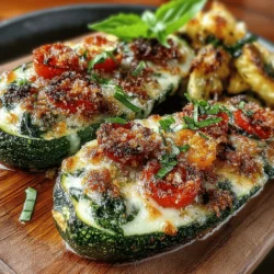 Mini Zucchini Parmesan Skillet Boats are a delightful culinary creation that brings together the best of fresh vegetables and rich cheeses, making for a healthy yet satisfying meal option. These vibrant skillet boats are not only visually appealing but also packed with flavor and nutrition, making them a perfect choice for a quick weeknight dinner or an impressive dish to serve at your next gathering. The combination of tender zucchini, sweet cherry tomatoes, nutrient-rich spinach, and a blend of cheeses creates a dish that is as delicious as it is versatile.