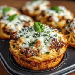 Are you ready to revolutionize your pasta experience? Mini Spaghetti Pie Muffins are an exciting and creative take on traditional spaghetti, offering a delightful bite-sized alternative that is perfect for a variety of occasions. Whether you're hosting a family gathering, planning a party, or prepping meals for the week, these muffins bring a playful yet satisfying spin to a classic dish that everyone knows and loves. Their unique shape and portability make them a hit for both kids and adults alike, allowing for easy serving and enjoyment without the need for plates or utensils.