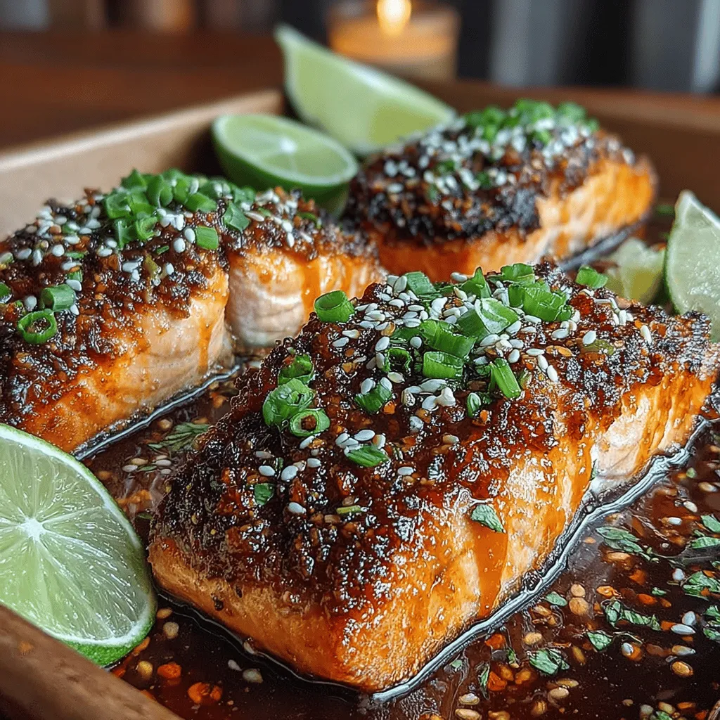 Sweet Chili Glazed Salmon is a delightful dish that marries the rich, buttery flavor of salmon with the vibrant, tangy notes of sweet chili sauce. This recipe is not only a feast for the eyes, boasting a glossy finish and bright colors, but also a celebration of taste that combines sweet, savory, and spicy elements. As Asian-inspired cuisine continues to gain traction in home cooking, this dish exemplifies how easy it can be to bring bold flavors into everyday meals. Whether you’re preparing a quick weeknight dinner or a special gathering with friends and family, Sweet Chili Glazed Salmon is versatile enough to shine on any table.