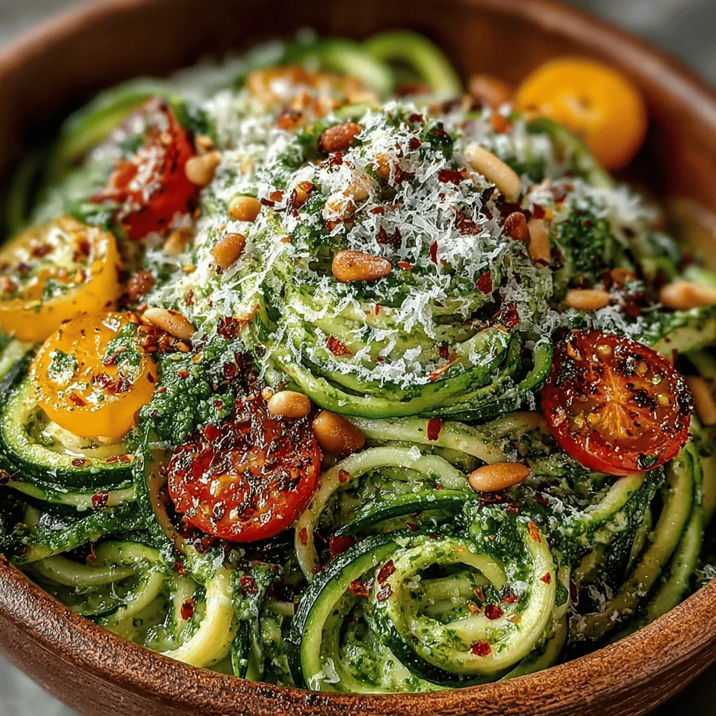 In recent years, zoodles, or zucchini noodles, have surged in popularity as a delicious and nutritious alternative to traditional pasta. This growing trend caters to a variety of diets, including low-carb, gluten-free, and vegetarian lifestyles, making it an appealing option for health-conscious eaters everywhere. The Zesty Pesto Zoodles recipe takes this innovative dish to the next level, combining the freshness of garden ingredients with vibrant flavors, perfect for a quick, satisfying meal.