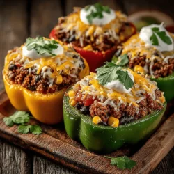 Stuffed Bell Pepper Nacho Boats present an exciting fusion of flavors and textures, transforming the beloved nacho experience into a vibrant and nutritious dish. This recipe takes the traditional elements of nachos—savory toppings, melted cheese, and crispy edges—and elevates them by using bell peppers as the base. Not only do these nacho boats provide a satisfying crunch, but they also deliver a wealth of nutrients, making them a guilt-free indulgence. Whether you’re hosting a game-day party, planning a family gathering, or seeking a cozy weeknight dinner option, these stuffed bell pepper nacho boats are sure to impress and delight.
