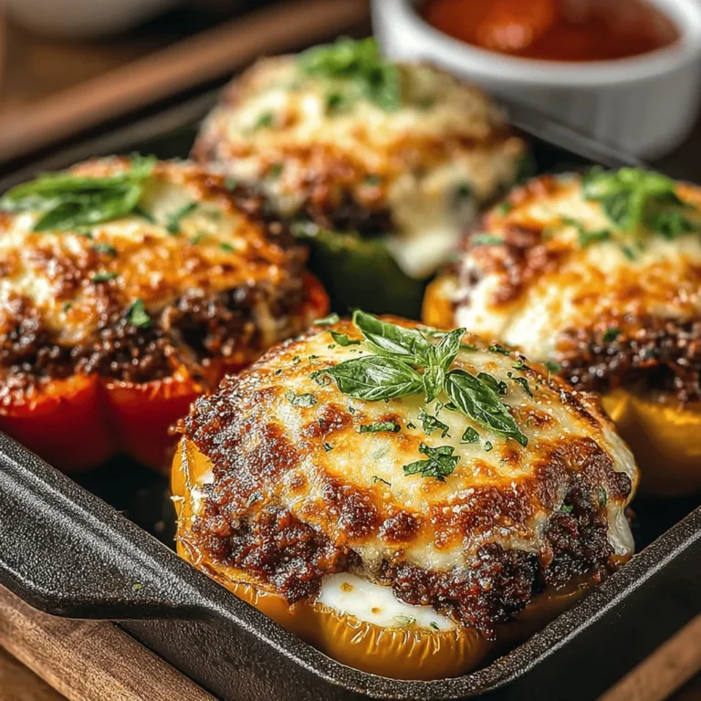 In the world of culinary creativity, the reinvention of classic dishes often leads to delightful surprises that not only satisfy cravings but also introduce new flavors and textures. Mini Lasagna Pepper Boats epitomize this innovation, marrying the rich, comforting flavors of traditional lasagna with the vibrant crunch of fresh bell peppers. This dish is more than just visually appealing; it serves as a nutritious alternative to the classic pasta-based lasagna, making it an excellent choice for a variety of dining occasions. Whether you are preparing a family dinner, hosting a gathering, or simply looking for a fun way to incorporate more vegetables into your diet, these Mini Lasagna Pepper Boats promise to impress both with their taste and presentation.