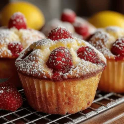 If you’re in search of a delightful and invigorating treat, look no further than Zesty Lemon Raspberry Yogurt Muffins. This recipe perfectly marries the bright, tangy notes of fresh lemons with the sweet-tart burst of raspberries, creating a flavor profile that is both refreshing and indulgent. The addition of Greek yogurt ensures that these muffins are not only moist but also packed with protein, making them an ideal choice for any time of day—whether you’re looking for a quick breakfast, a satisfying snack, or even a light dessert.