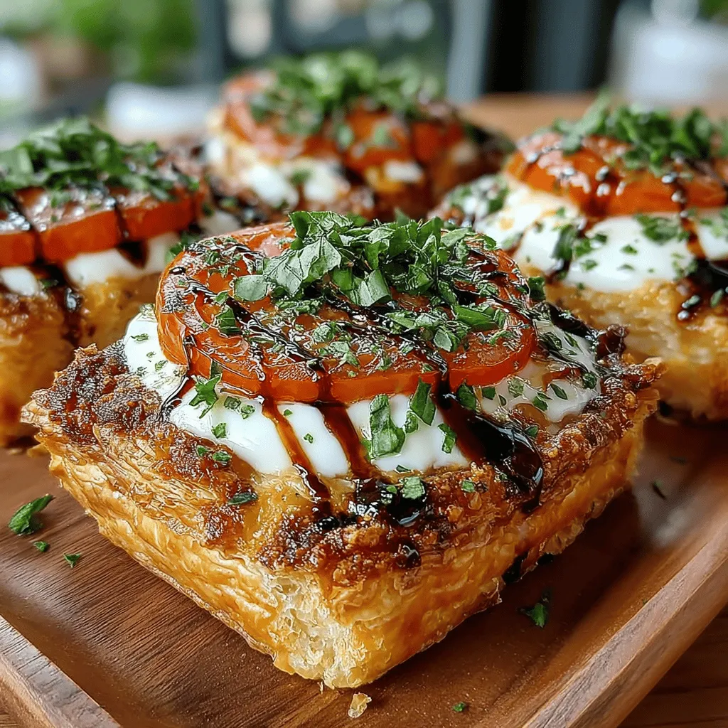 In the world of culinary delights, few things can match the sheer elegance and simplicity of Tomato Mozzarella Puff Pastry Tarts. This delightful recipe brings together the freshness of ripe tomatoes, the creaminess of mozzarella, and the flaky goodness of puff pastry, making it a perfect addition to any gathering or a quick weeknight meal. The combination of these ingredients creates a dish that not only pleases the palate but also adds a touch of sophistication to your dining table.