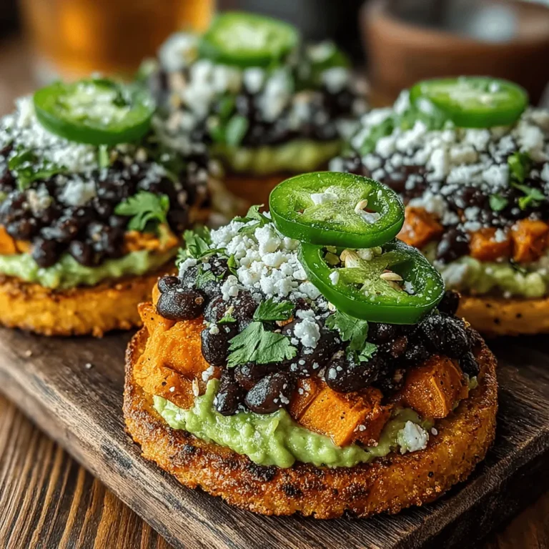 Sweet potato avocado tostadas are a delightful and nutritious dish that combines vibrant flavors and textures in one satisfying bite. This recipe is a celebration of the natural sweetness of roasted sweet potatoes, paired with the creamy richness of ripe avocado. Topped with protein-packed black beans and garnished with fresh herbs, these tostadas are not only visually appealing but also provide a well-rounded meal that can be enjoyed at any time of day. Whether you’re looking for a quick lunch or a fulfilling dinner option, sweet potato avocado tostadas are an excellent choice. They are vegetarian-friendly, making them accessible for those following plant-based diets, and they can be easily customized to cater to various dietary preferences.