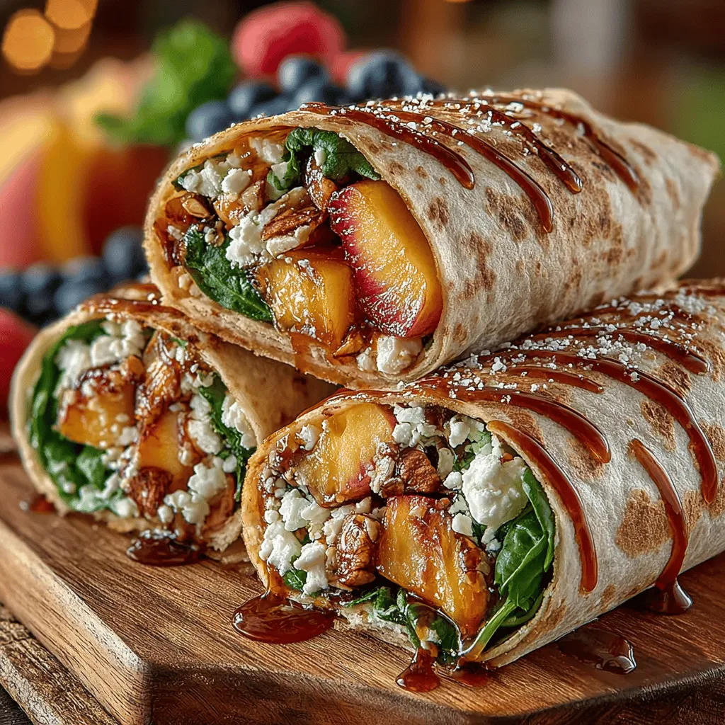 If you're looking for a dish that beautifully marries sweetness and spice while appealing to your taste buds, Sweet & Spicy Peach Wraps are the perfect choice. This refreshing recipe showcases the succulent sweetness of ripe peaches, the creamy tang of feta cheese, and a kick of spice from chili powder, creating a deliciously balanced bite in every wrap. Not only does it tantalize the palate, but it also offers a visually appealing presentation that is sure to impress.