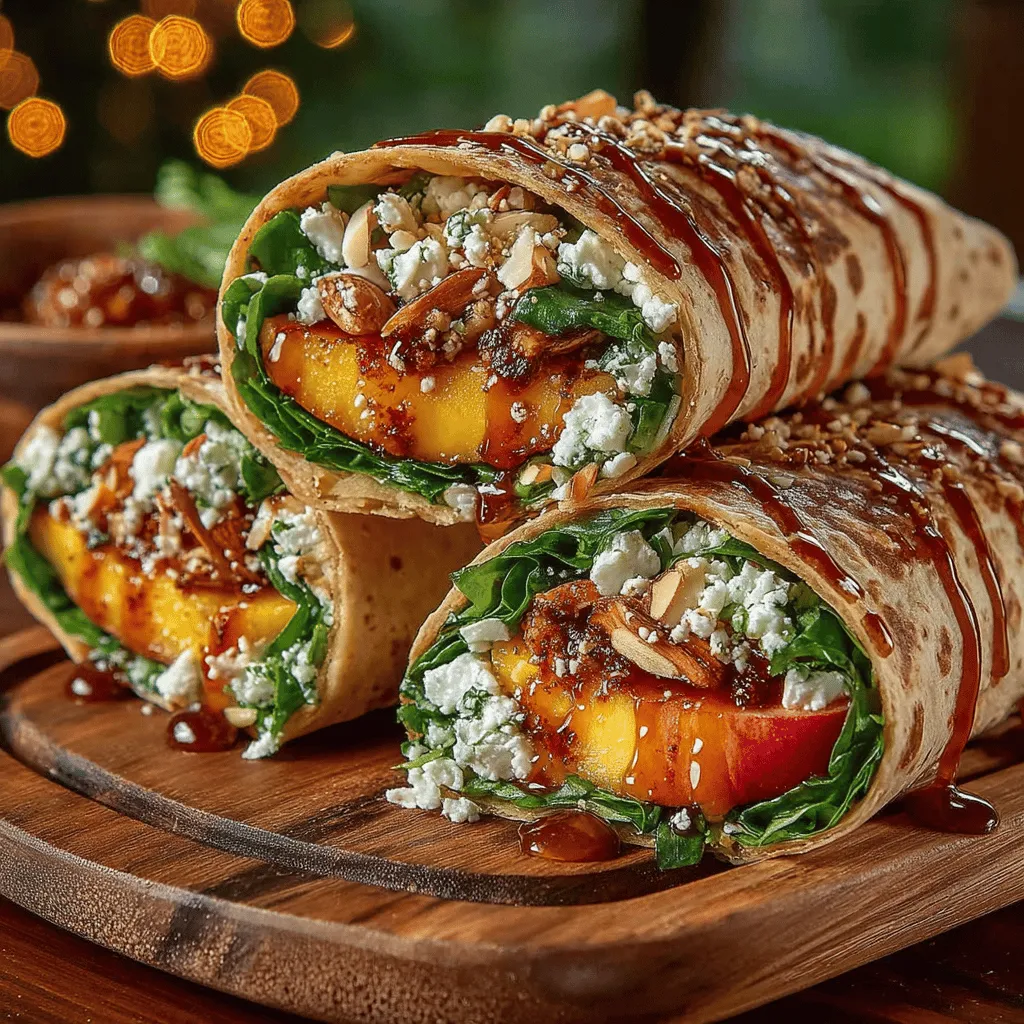 If you're looking for a dish that beautifully marries sweetness and spice while appealing to your taste buds, Sweet & Spicy Peach Wraps are the perfect choice. This refreshing recipe showcases the succulent sweetness of ripe peaches, the creamy tang of feta cheese, and a kick of spice from chili powder, creating a deliciously balanced bite in every wrap. Not only does it tantalize the palate, but it also offers a visually appealing presentation that is sure to impress.
