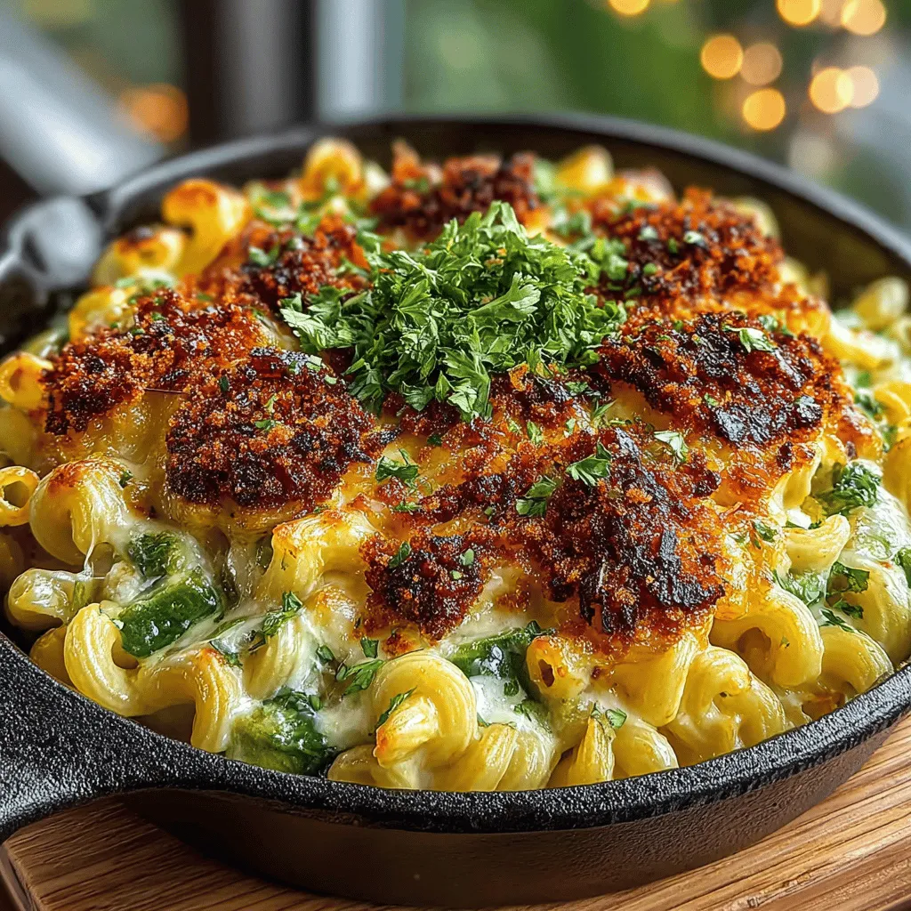 In the world of comfort food, few dishes can rival the rich, creamy, and spicy goodness of Hatch Chili Mac and Cheese Skillet. This recipe marries the nostalgic flavors of classic mac and cheese with the vibrant kick of roasted Hatch green chilies, creating a dish that stands out for its depth of flavor and warmth. Whether you're preparing a cozy family dinner or hosting a lively gathering with friends, this skillet meal is sure to satisfy even the most discerning palates.
