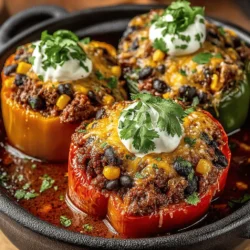 Autumn Bliss Chili Stuffed Peppers